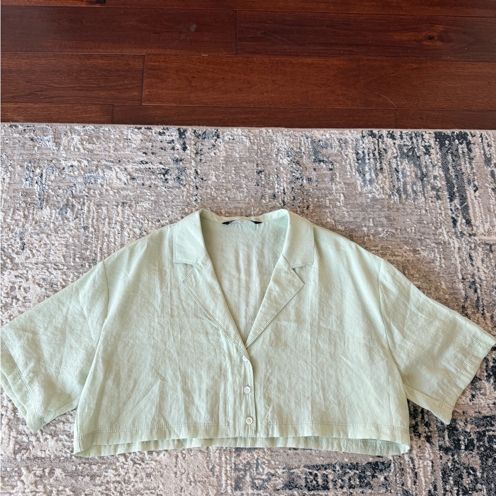 Zara Light Green Crop Top